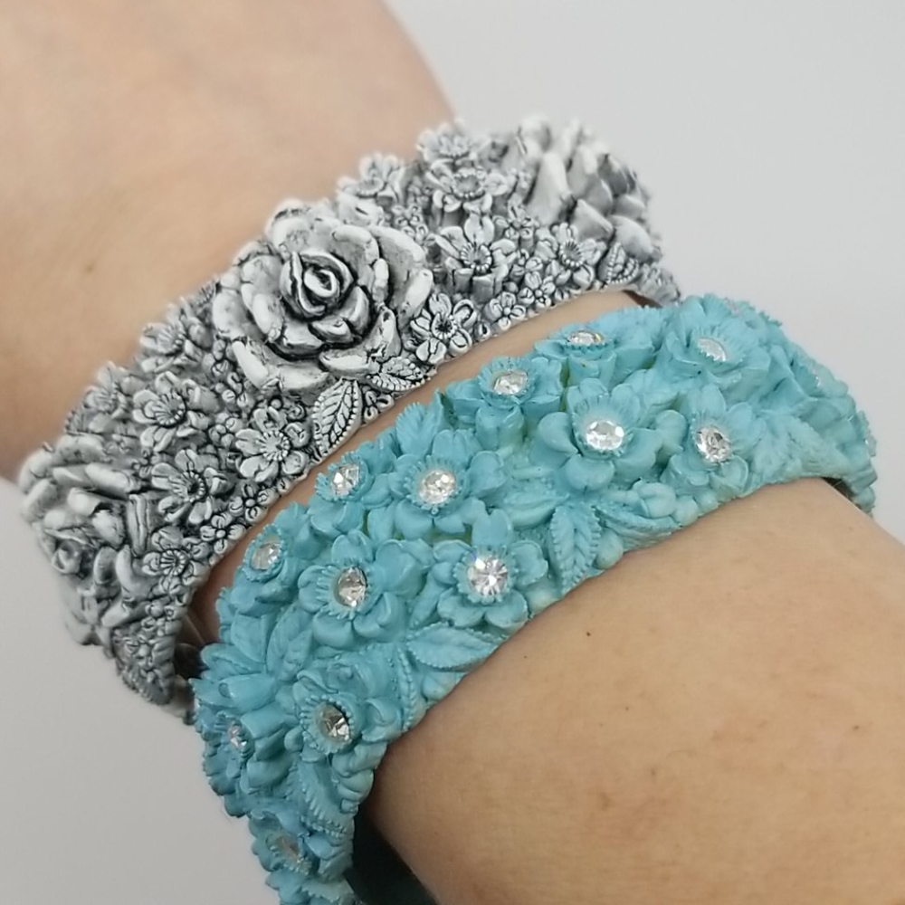 Vintage floral bracelets - Picture 4 of 4